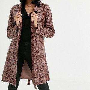 BLANK NYC Snake Python Trench Coat Faux Leather XS